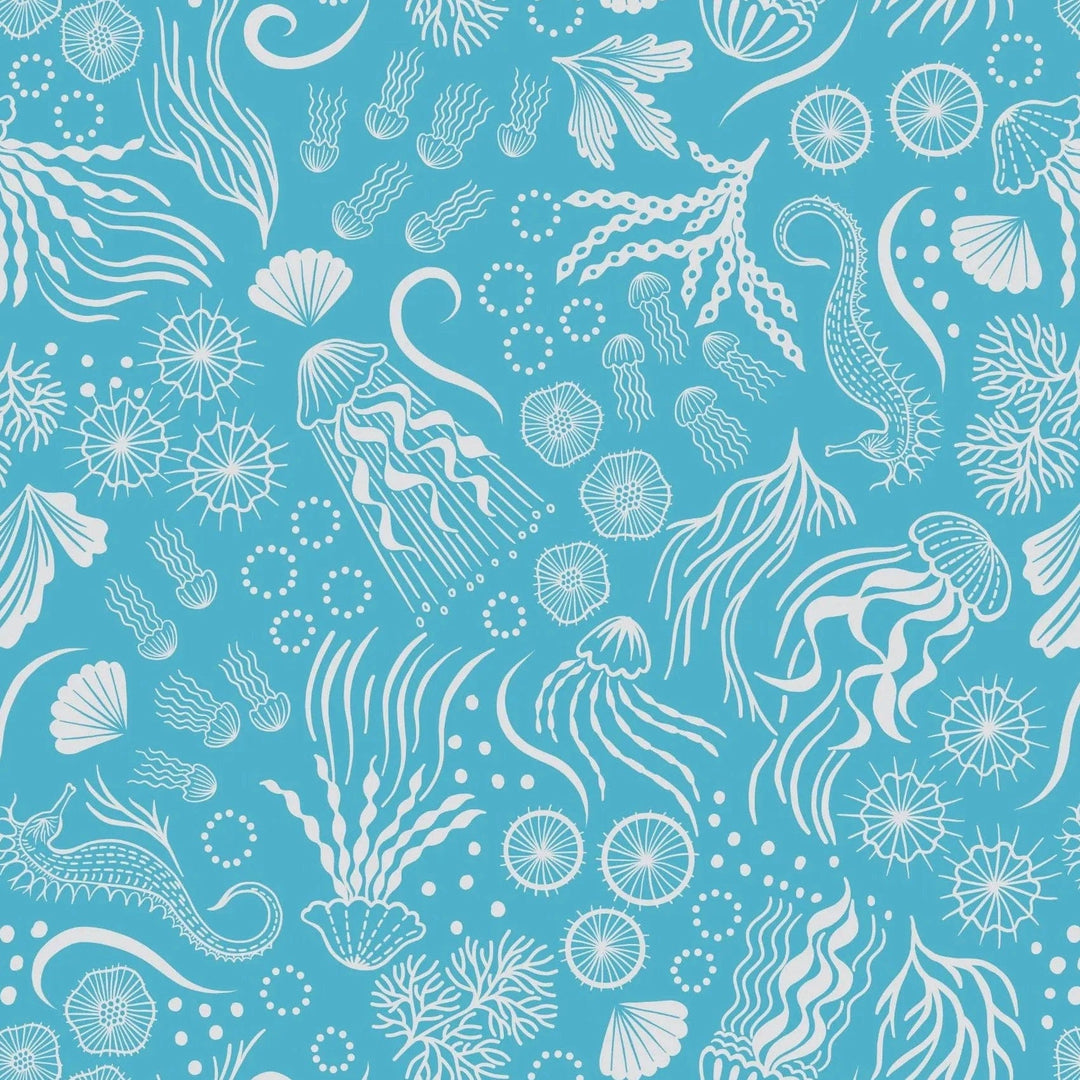 Under the Sea Metallic Silver & Turquoise - Moontide - Lewis & Irene