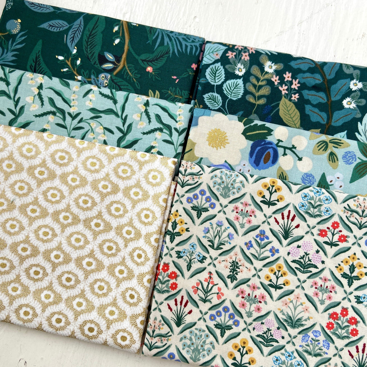 Vintage Garden Collection by Rifle Paper Co. - Dark Greens Fat Quarter Bundle