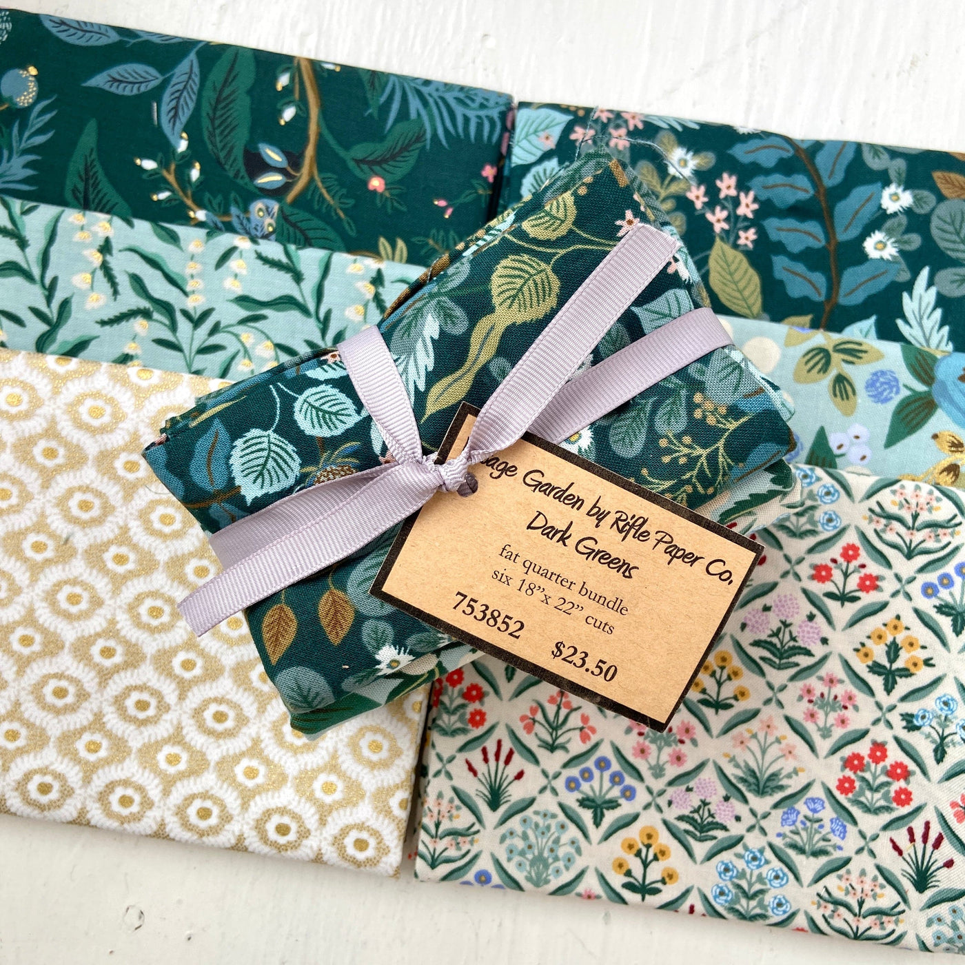 Vintage Garden Collection by Rifle Paper Co. - Dark Greens Fat Quarter Bundle