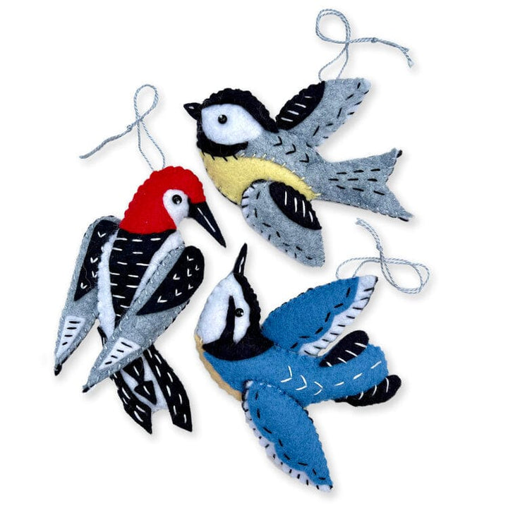Whimsy Ornament Kit - Woodpecker, Nuthatch, and Chickadee  - Heidi Boyd
