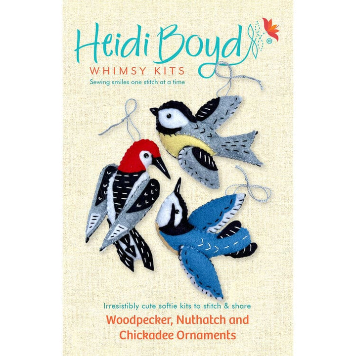 Whimsy Ornament Kit - Woodpecker, Nuthatch, and Chickadee  - Heidi Boyd