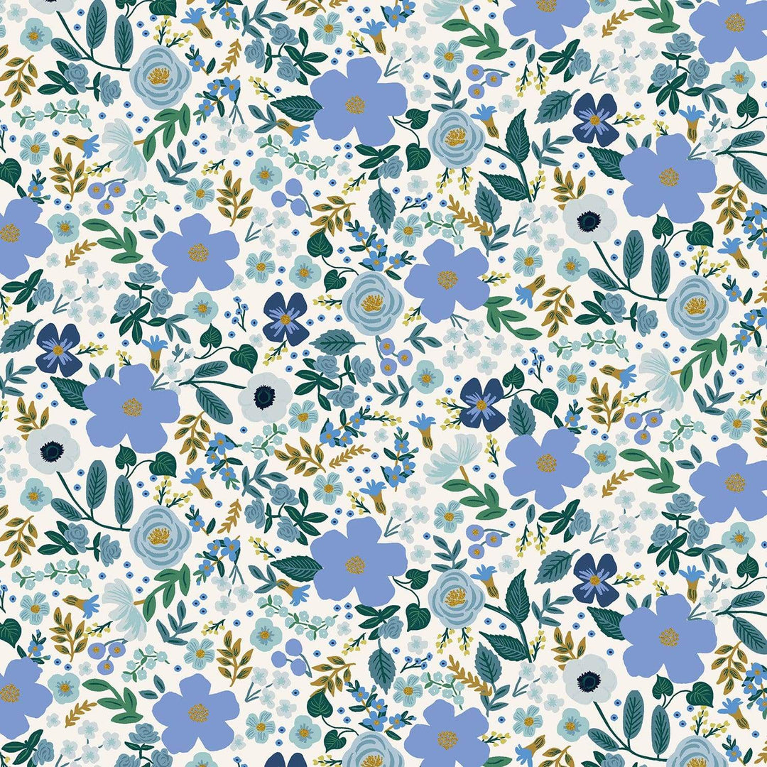 Wild Rose in Blue Metallic ~ Garden Party by Rifle Paper Co.