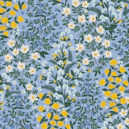 Wildwood Garden - Blue Canvas Fabric ~ Camont Collection by Rifle Paper Co.