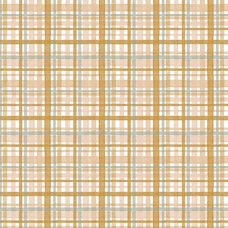 Wood Plaid on White - Wood You Be Mine? Collection - Dear Stella