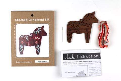 Wooden Dala Horse Stitched Ornament Kit from Kiriki