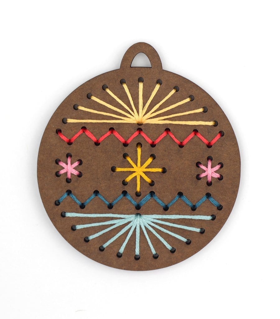 Wooden Gingerbread Ball Stitched Ornament Kit from Kiriki