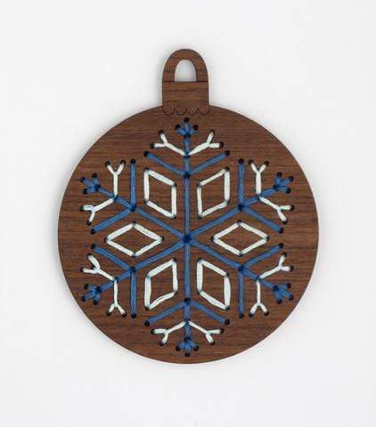 Wooden Snowflake Stitched Ornament Kit from Kiriki