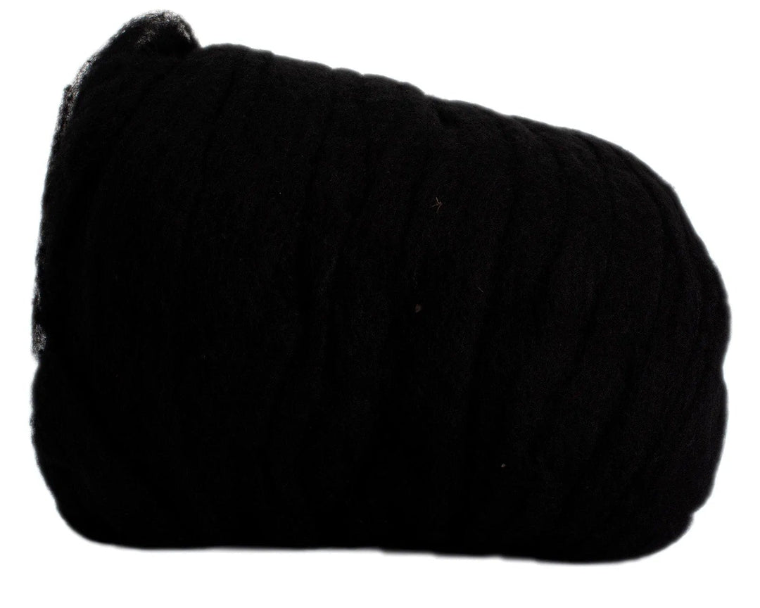 Wool Roving in Black