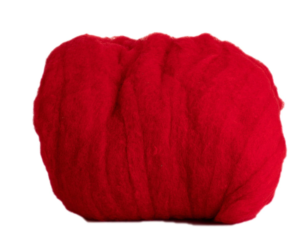 Wool Roving in Red
