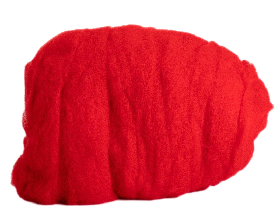 Wool Roving in Scarlet