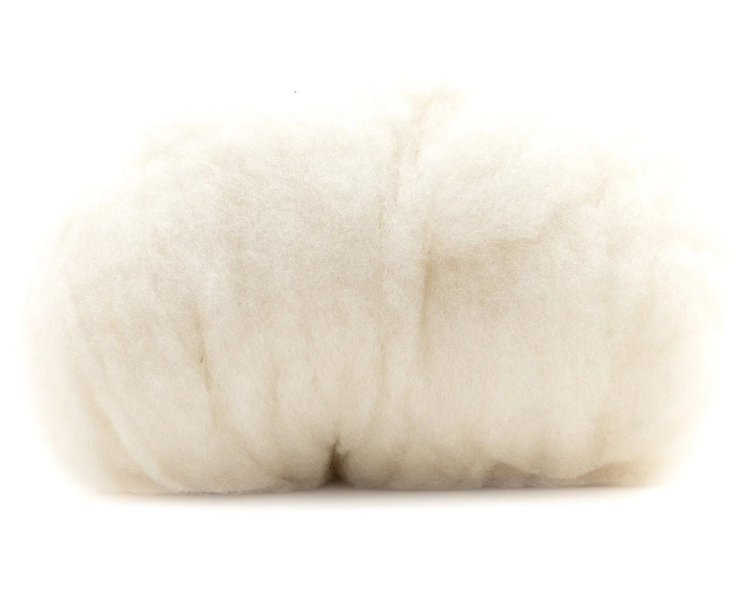 Wool Roving in White