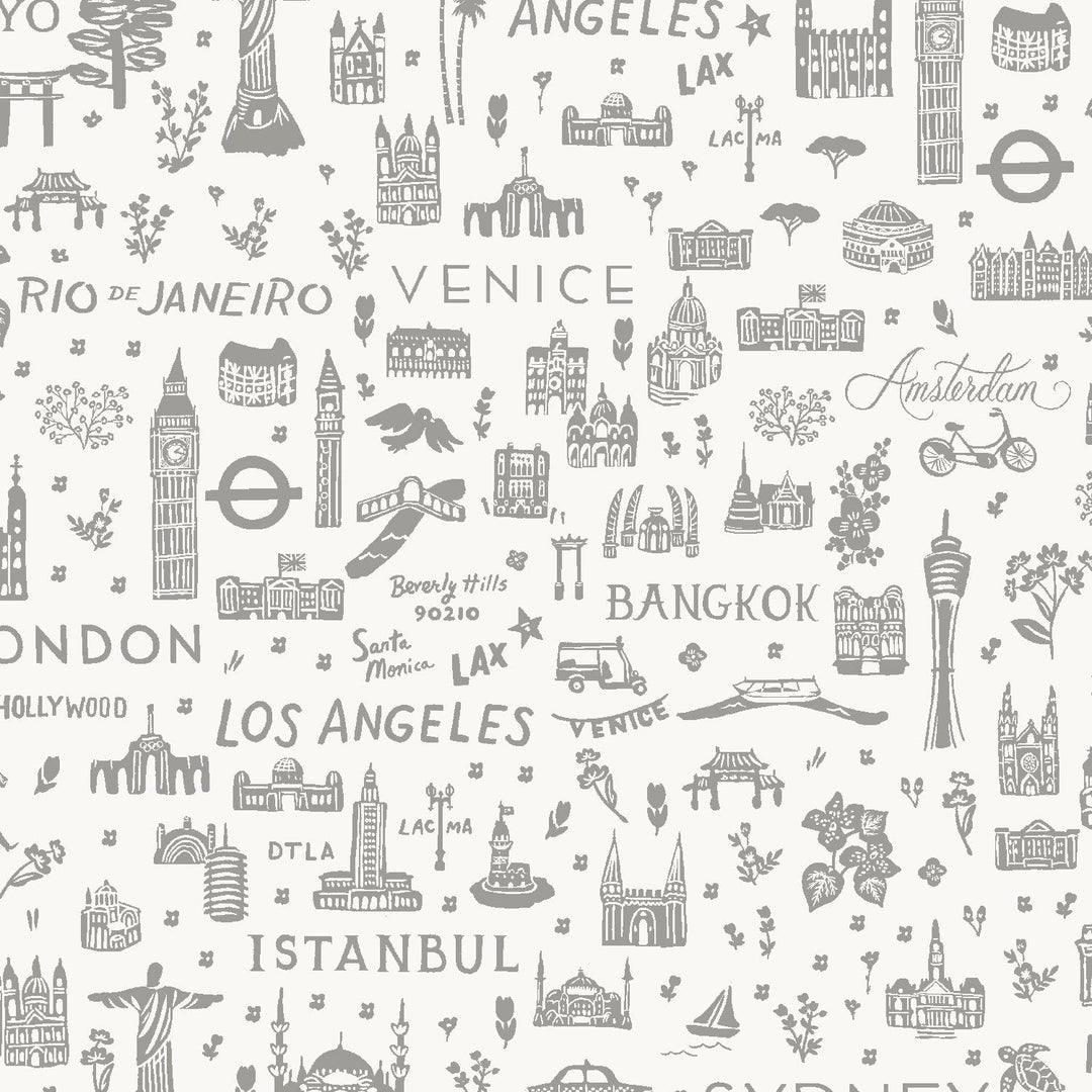 World Traveler Silhouette in Grey ~ Bon Voyage by Rifle Paper Co.