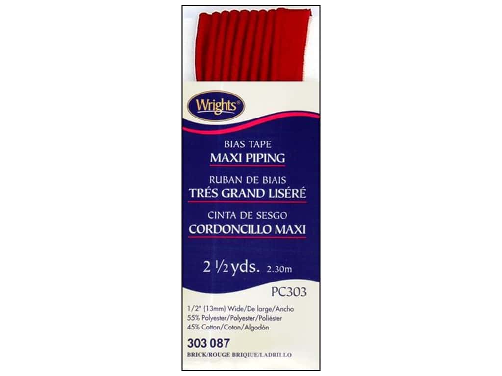 Wrights Packaged Biased Tape Maxi Piping - Brick