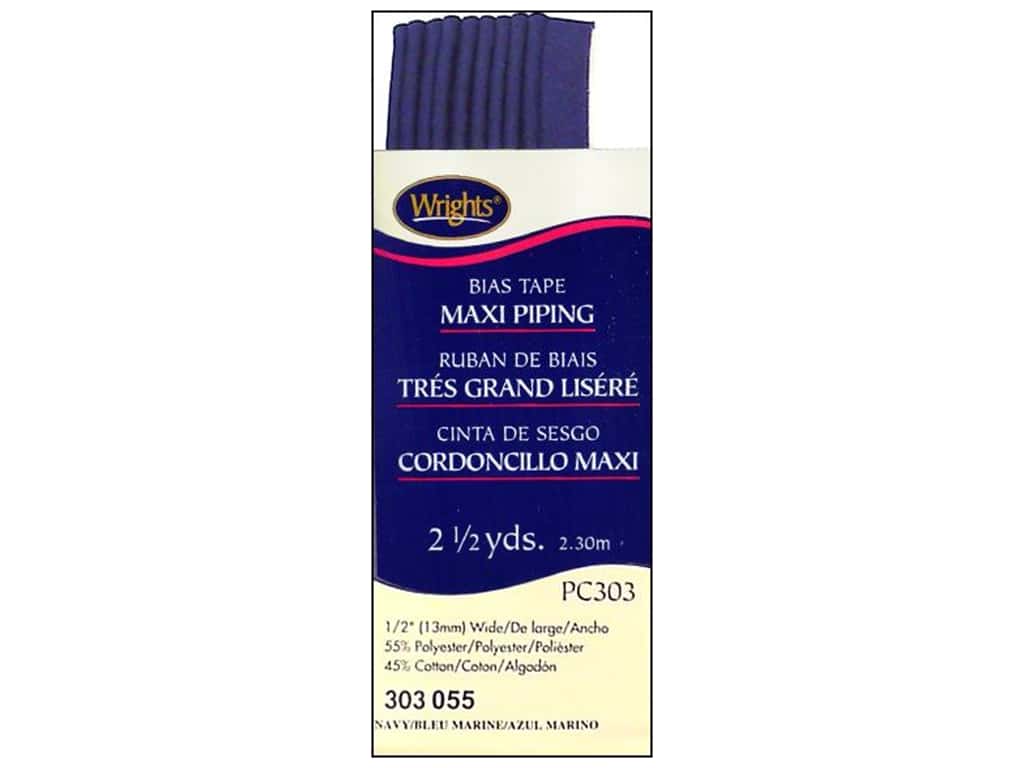 Wrights Packaged Biased Tape Maxi Piping - Navy