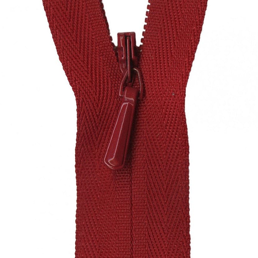 YKK Unique Invisible Zipper in Apple Red