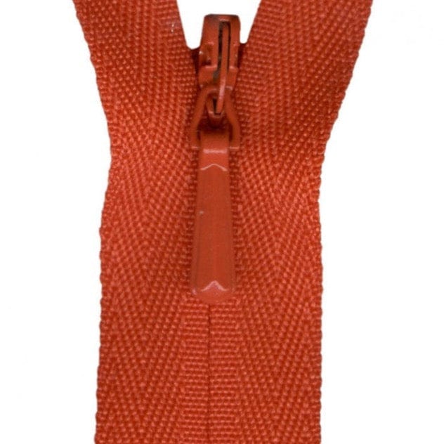 YKK Unique Invisible Zipper in Orange
