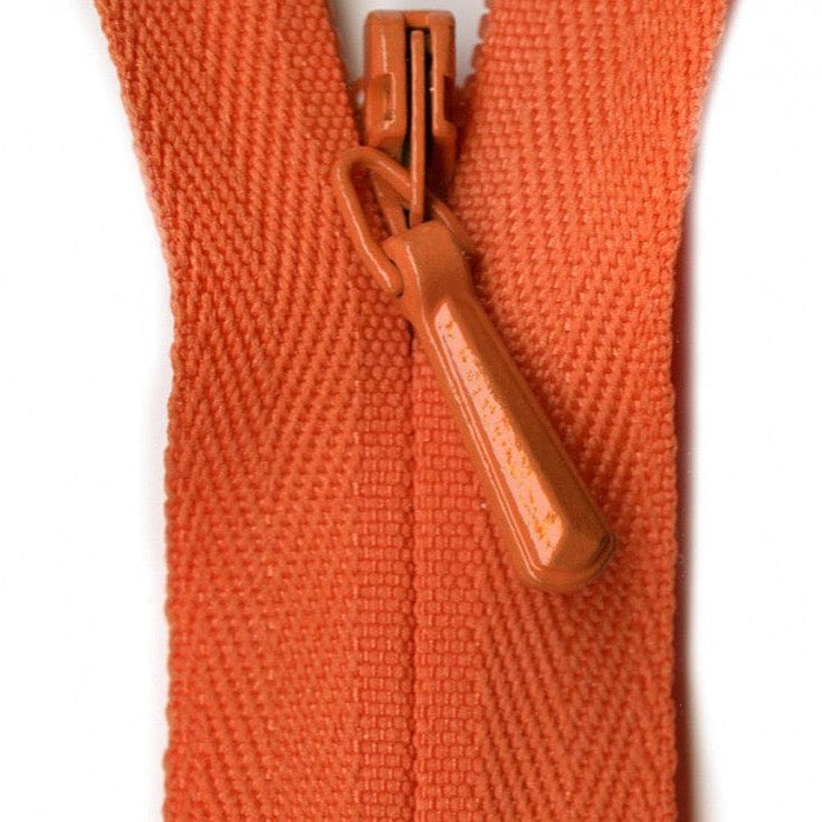 YKK Unique Invisible Zipper in Tangerine