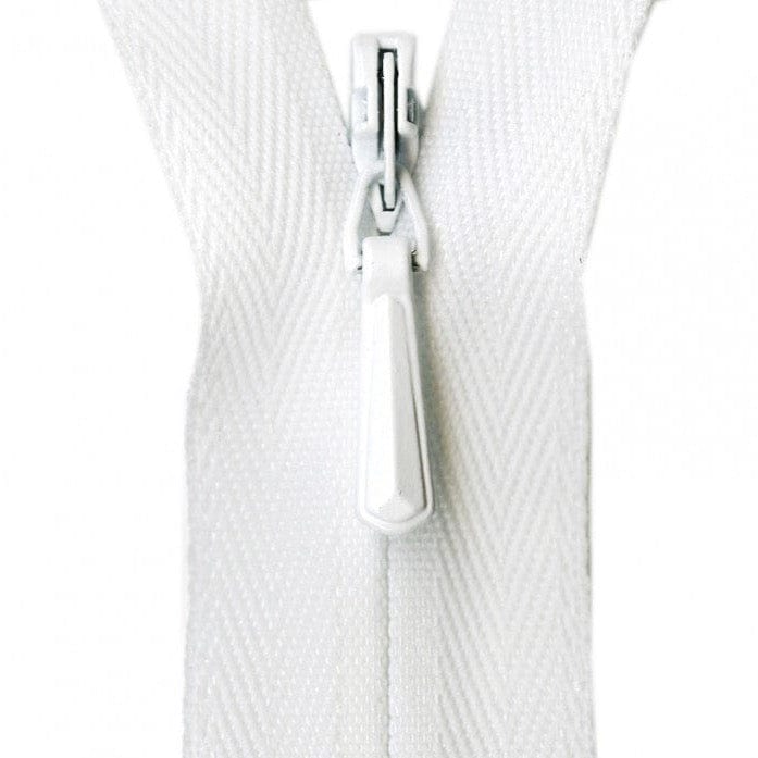YKK Unique Invisible Zipper in White